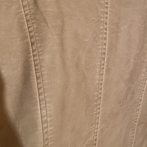Sebby Tan Faux Leather Jacket Size XXL - Picture 6 of 11
